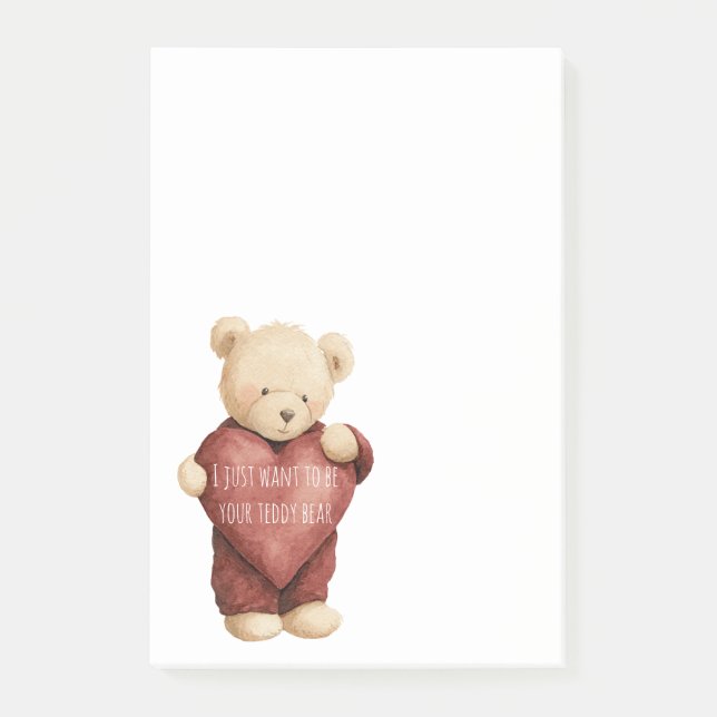 Post-it® Ours en peluche cœur rouge (Devant)