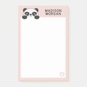 Post-it® Ours en peluche rose Panda mignon & empreintes ave