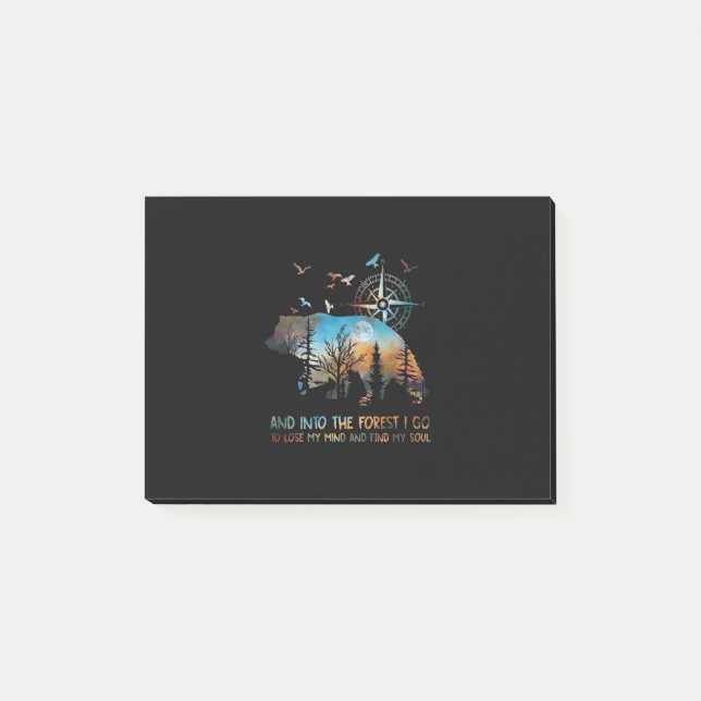 Post-it® Ours Et Dans La Forêt Je Vais Perdre Mon Esprit (Devant)