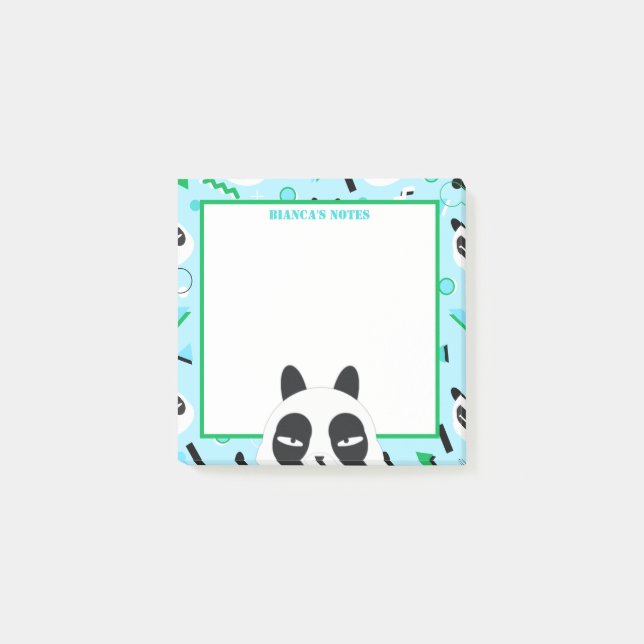Post-it® Ours panda bleu Peekaboo (Devant)