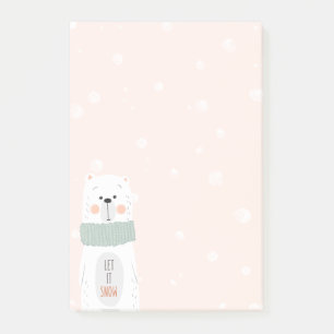 Post-it® Ours polaire - Laisser neiger - Noël mignon
