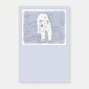 Post-it® Ours polaire sur la peinture sur glace - Art origi