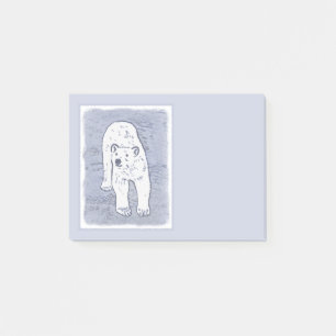 Post-it® Ours polaire sur la peinture sur glace - Art origi