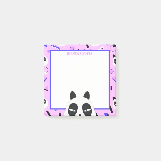 Post-it® Ourson panda violet Peekaboo (Devant)