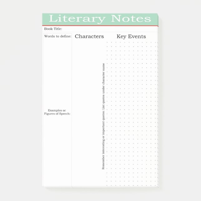 Post-it® Outils perdus d'écriture de notes littéraires (Devant)