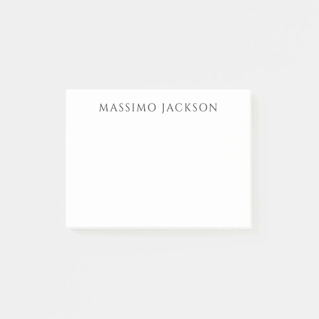 Post-it® Own Name Calligraphy Chic Plain Simple Black White (Devant)