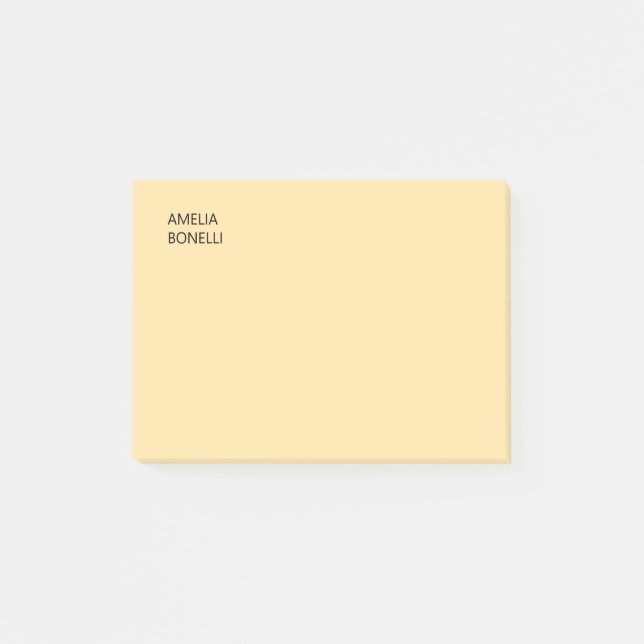 Post-it® Own Name Modern Minimal Professional Plain Beige (Devant)