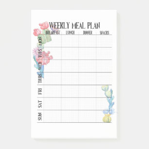 Post-it® Page Plan de repas hebdomadaire
