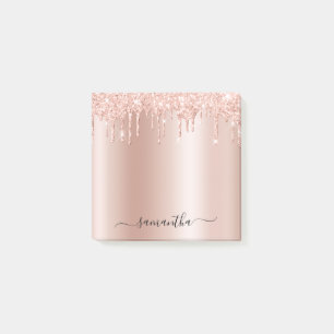 Post-it® Pailleté Rose Doré Pâle Gouttes Brillantes