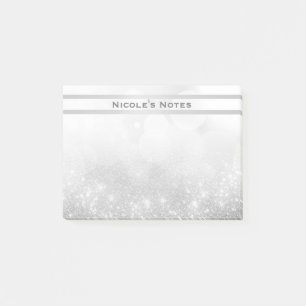 Post-it® Paillettes argentées scintillantes personnalisées 