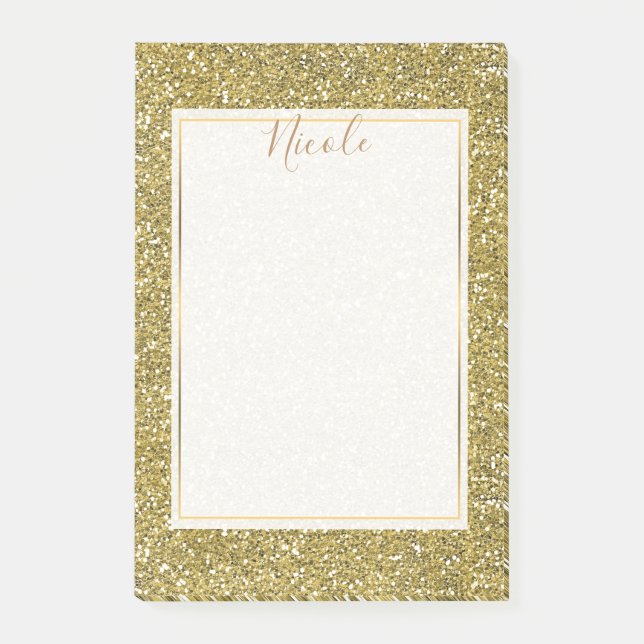 Post-it® Paillettes de fausse étincelle dorée (Devant)