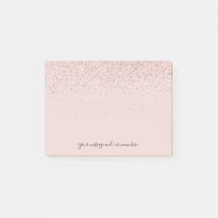 Post-it® Paillettes Or Rose Votre Message