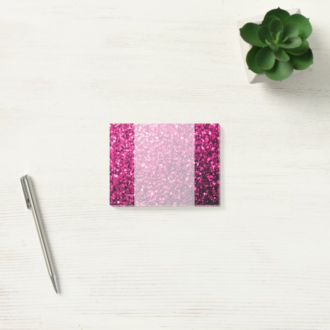 Post-it® Paillettes scintillantes fausses rose chaud (Bureau)