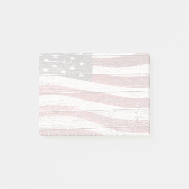 Post-it® Painted American Flag on Rustic Wood Texture (Devant)