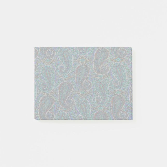 Post-it® Paisley Bleu Indien Boho Classique Vintage (Devant)