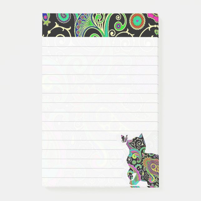 Post-it® Paisley cat et papillon (Devant)