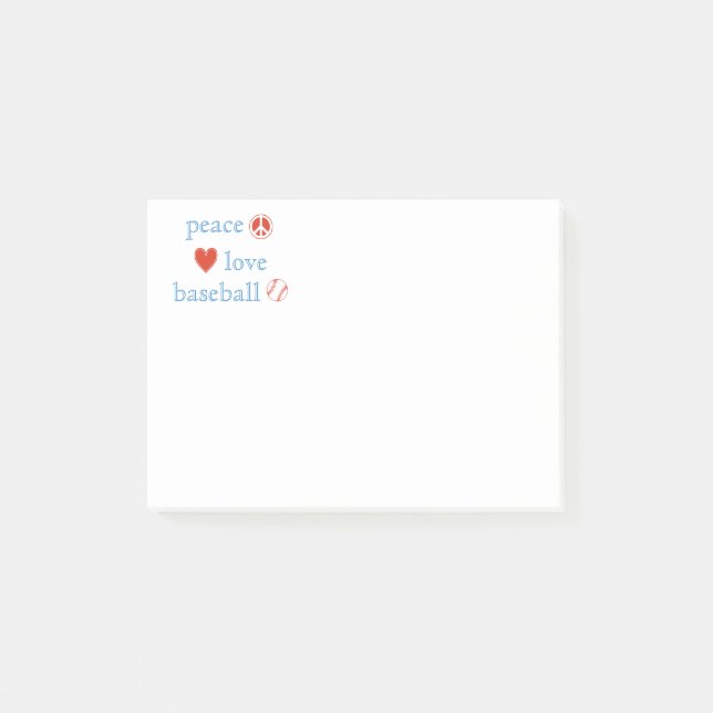 Post-it® Paix Amour Baseball (Devant)