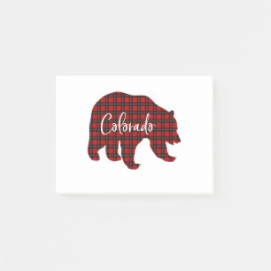 Post-it® Pajama de Correspondance d'Ours du Colorado Plaid 