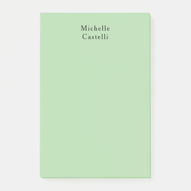 Post-it® Pale Green Professional Unique Classic Votre nom (Devant)