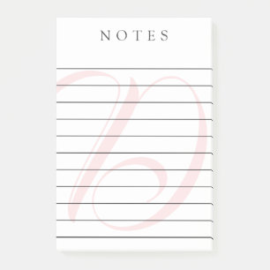 Post-it® Pâlissez - les notes rayées par monogramme rose