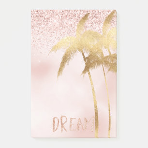 Post-it® Palmiers d'or Pink Ombre Parties scintillant Dream