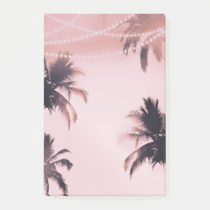 Post-it® Palmiers tropicaux et lumières plage rose Beachy
