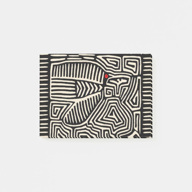 Post-it® Panama Kuna Indien Mola Pajaro - Noir Blanc (Devant)