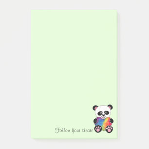 Post-it® Panda Aquarelle Cute Avec Coeur Arc En Ciel