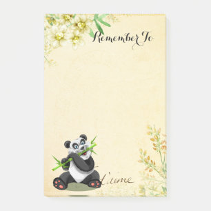 Post-it® Panda Cute Aux Fleurs Jaunes