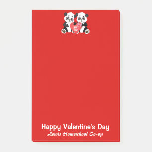 Post-it® Panda Homeschool Co-op Saint Valentin