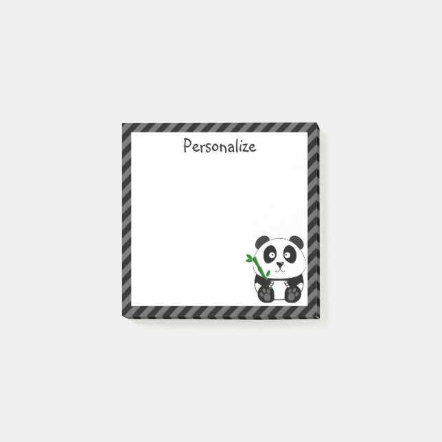 Post-it® Panda Noir Et Blanc Mignons (Devant)
