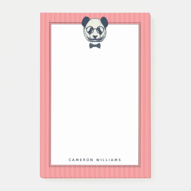Post-it® Panda Stripes| Ajouter votre nom (Devant)