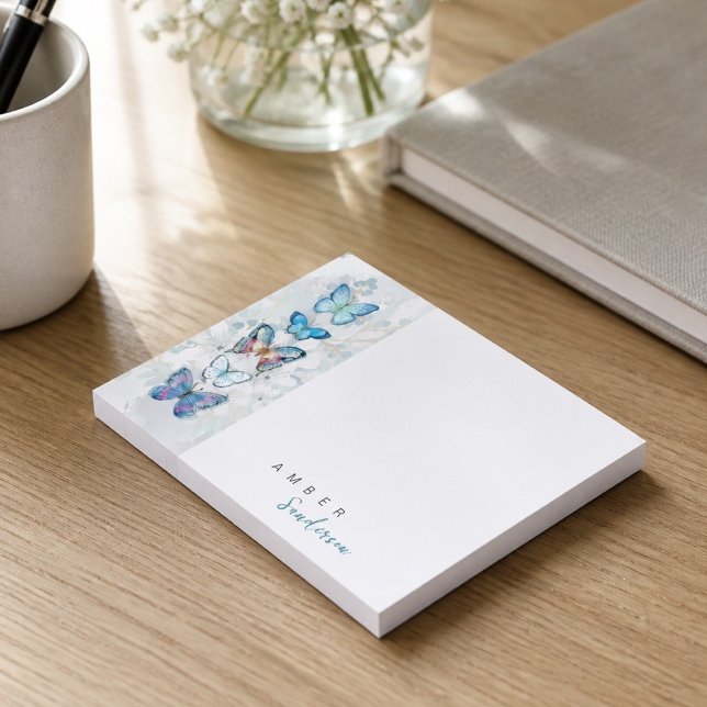 Post-it® Panneau Papillon Bleu Personnalisé (Créateur téléchargé)