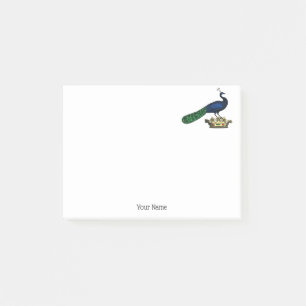 Post-it® Paon stylisé vintage héraldique sur couronne C