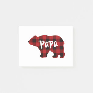 Post-it® Papa Bear - Bison rouge et noir plaid