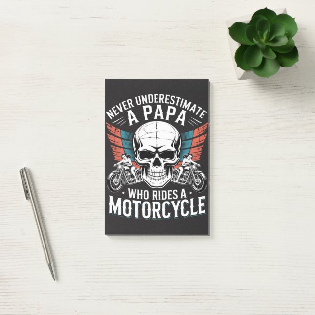 Post-it® Papa motard qui conduit une moto (Bureau)