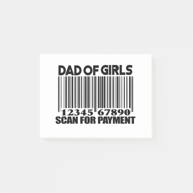 Post-it® Papa of Girls Recherche les billets de paiement po (Devant)