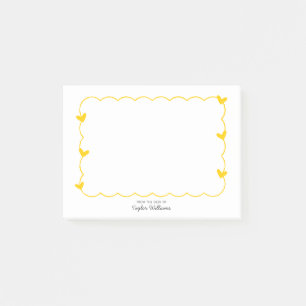 Post-it® Papeterie à cœur à bordure ondulée moutarde simple