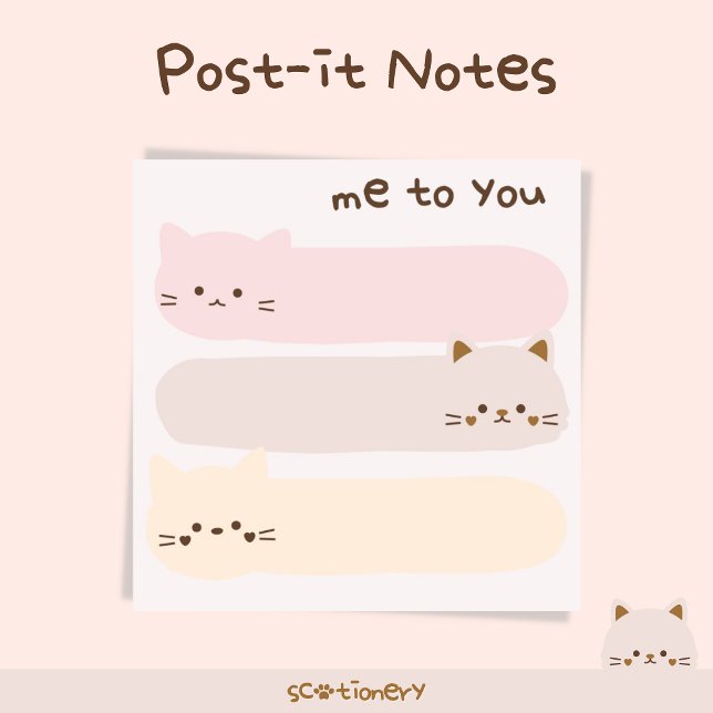Post-it® Papeterie Chats Pastel (Créateur téléchargé)