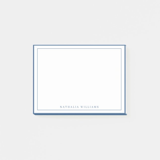 Post-it® Papeterie de base simple avec bordure bleu marine (Devant)