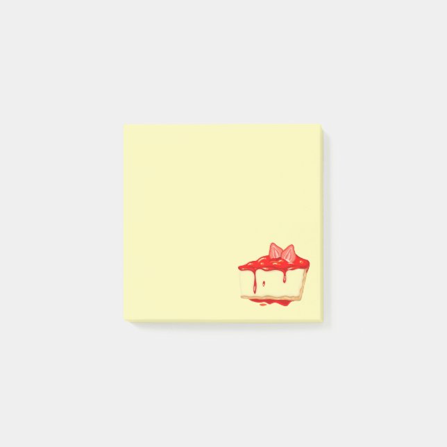 Post-it® Papeterie de fille de gâteau au fromage de fraise  (Devant)