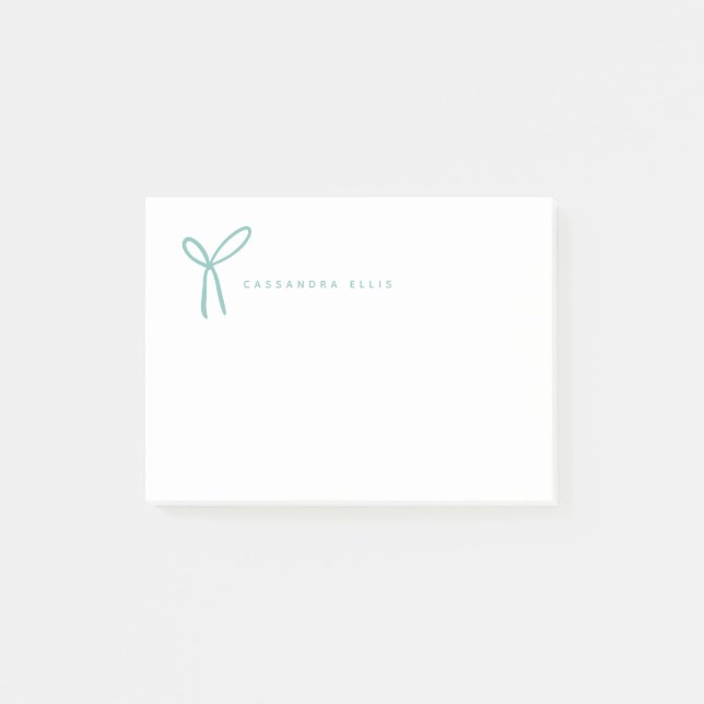Post-it® Papeterie jolie et féminine avec ruban aqua (Devant)