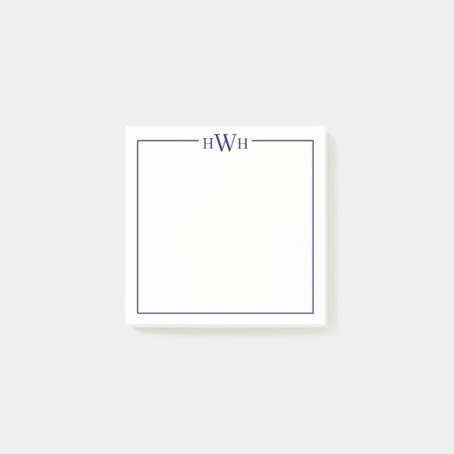 Post-it® Papeterie personnalisée avec monogramme de bordure (Devant)