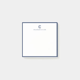 Post-it® Papeterie personnalisée avec une bordure bleu mari