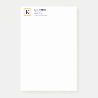 Post-it® Papeterie personnalisée Monogramme Classique | Or