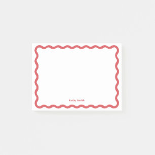 Post-it® Papeterie personnalisée rouge élégant rétro