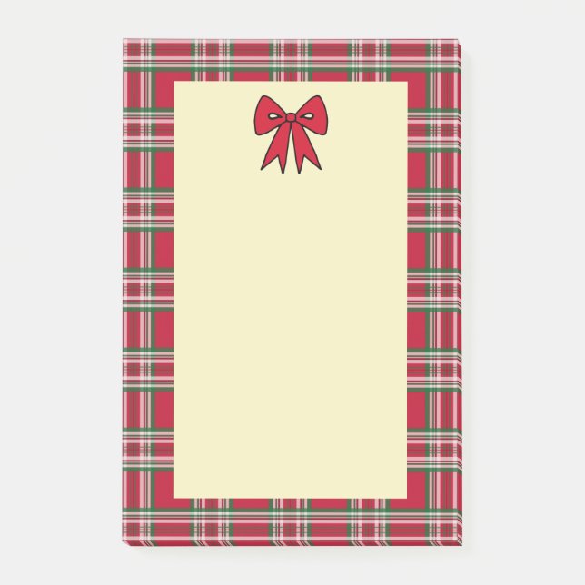 Post-it® Papier à lettres de Noël motif carreaux (Devant)