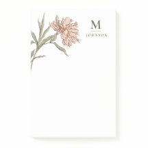 Papier à lettres floral botanique vintage personna