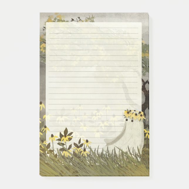Post-it® Papier à Lettres Ligné Fleur Fantôme (Devant)