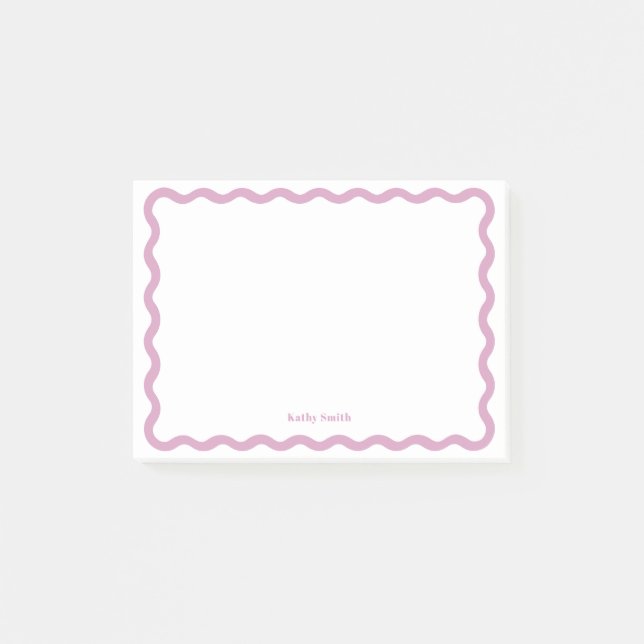 Post-it® Papier à lettres personnalisées Retro Wavy Pink (Devant)